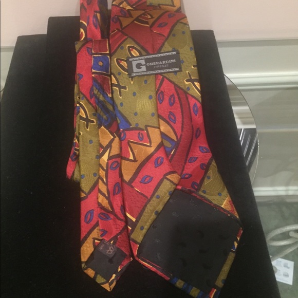 🛍️HP🛍️⬇️Price Drop⬇️Vintage Gherardini mens multicoloured tie Italian designer - Picture 2 of 4